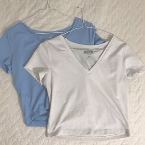 Hollister basic crop tops pair 🤍💙